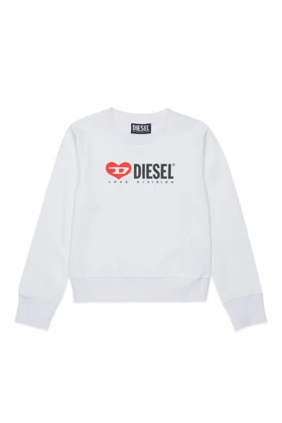 Diesel Kids' Crew Neck Sweatshirt With Logo In White