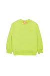 Diesel Felpa Girocollo Con Maxi Logo Oval D In Green