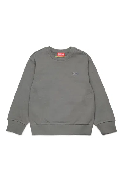 DIESEL CREW-NECK SWEATSHIRT WITH MAXI OVAL D LOGO