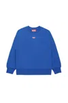 Diesel Crew-neck Sweatshirt With Patch In Blue