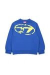 Diesel Felpa Girocollo Con Logo Oval D Effetto Used In Blue