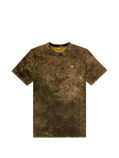 Diesel Relaxed Tie Dye T Shirt Straight Hem In Multi