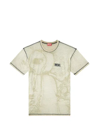 Diesel Crew-neck T-shirt In Animal Print