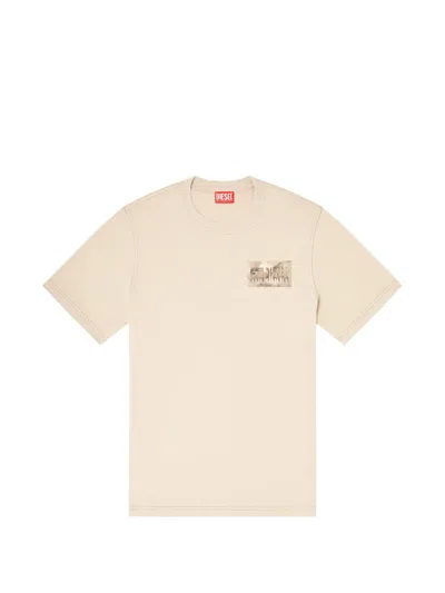 Diesel Crew-neck T-shirt In Brown