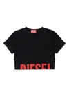 Diesel Tcefy Logo-hem Crew-neck T-shirt In Black