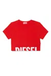 Diesel Logo-hem Crew-neck T-shirt In Red