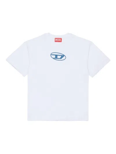 Diesel Kids' Crew Neck T-shirt With Logo In White