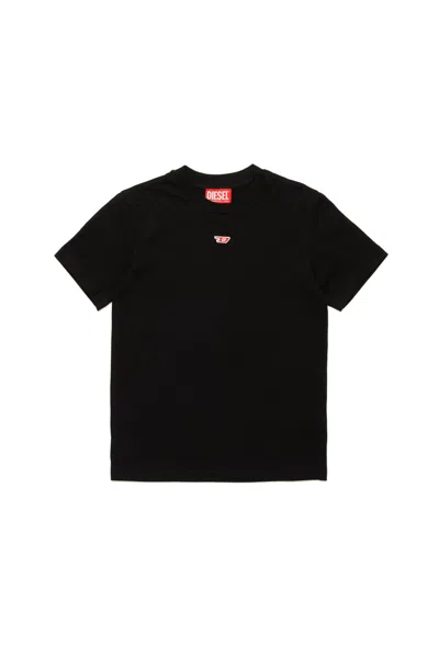 Diesel Crew-neck T-shirt With Patch In Black