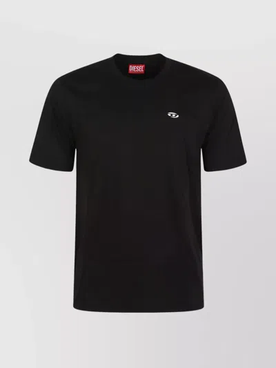 Diesel Crew Neck T-shirts Short Sleeves In Black