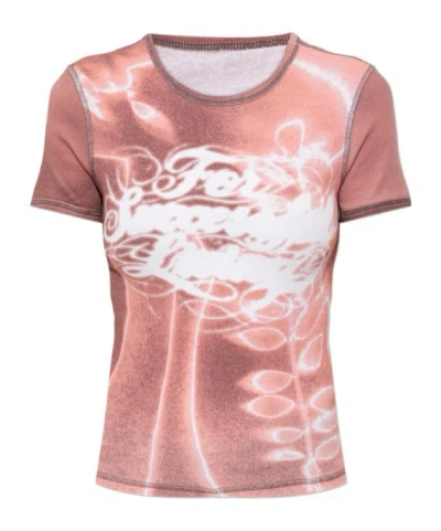 Diesel Graphic-print Ribbed-knit T-shirt In Multi