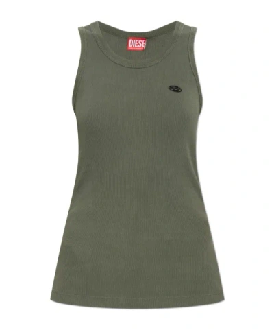 Diesel Crew Neck Vest In Green