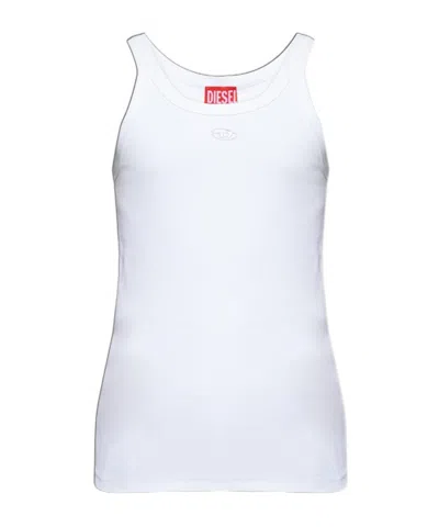 Diesel Crew Neck Vest In White