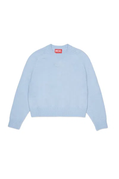Diesel Kids' Oval D-embroidered Sweater In Blue