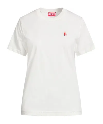 Diesel Crewneck Solidcolor Tshirt In White