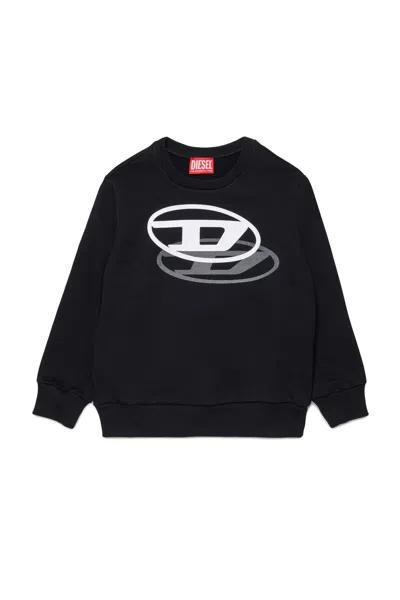 Diesel Kids' Crewneck Sweatshirt With Logo In Black