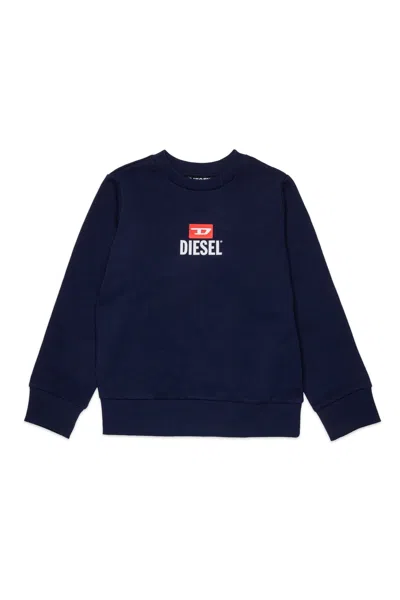Diesel Kids' Crewneck Sweatshirt With Logo In Blue
