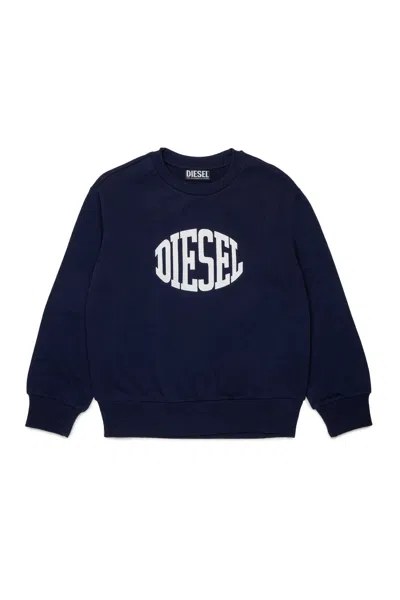 Diesel Kids' Crewneck Sweatshirt With Logo In Blue