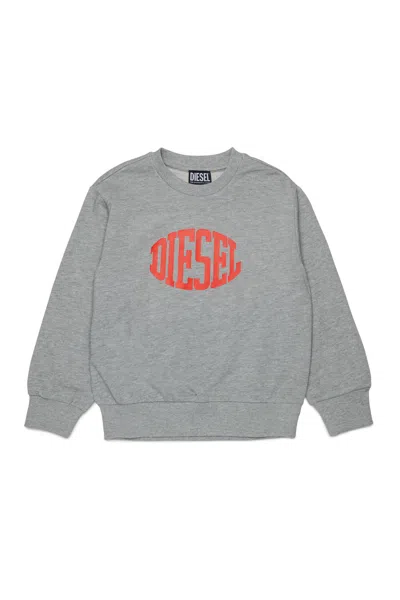 Diesel Kids' Crewneck Sweatshirt With Logo In Gray
