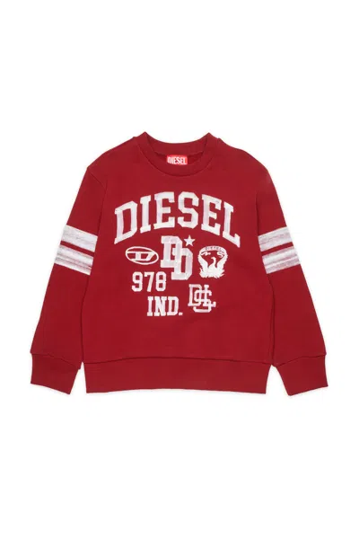 Diesel Kids' Crewneck Sweatshirt With Logo In Red