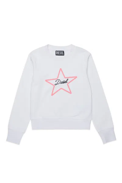 Diesel Kids' Crewneck Sweatshirt With Logo In White