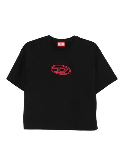 Diesel Women Crewneck Top In Black