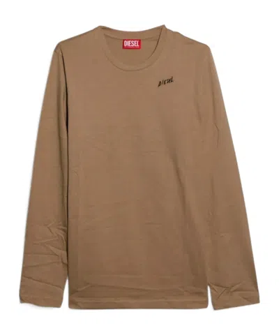 Diesel Crew-neck T-shirt In Brown