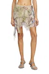 Diesel Crinkled Skirt Mixed Medieval Print