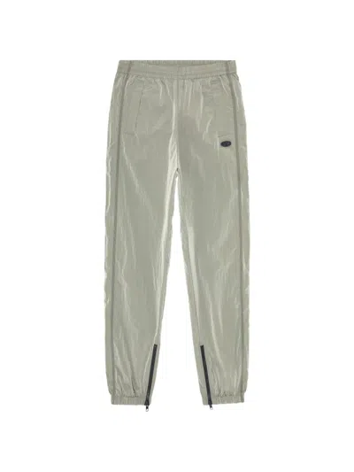 Diesel Crinkled-effect Track Pants In Green