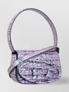 Diesel Crocodile Texture Shoulder Bag With Iridescent Finish