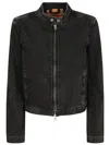 Diesel Cropped Black Jacket In Black