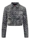 Diesel Textured Cropped Blazer Long Sleeves In Multi