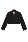 Diesel Kids Oval-d Plaque Zipped Jacket In Black