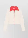 Diesel Cropped Blazer With Contrast Collar And Long Sleeves In White