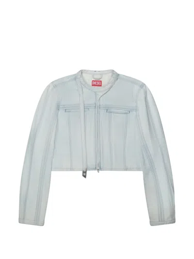 Diesel Cropped Denim Jacket In Blue