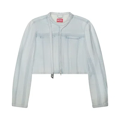Pre-owned Diesel Cropped Denim Jacket 'blue' | Women's Size L