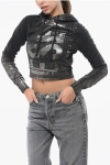 Diesel Cropped Fit F-slimmy-p6 Hoodie With Metallic Effect Print