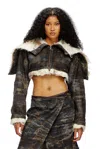 Diesel Jacquard Cropped Jacket In Black
