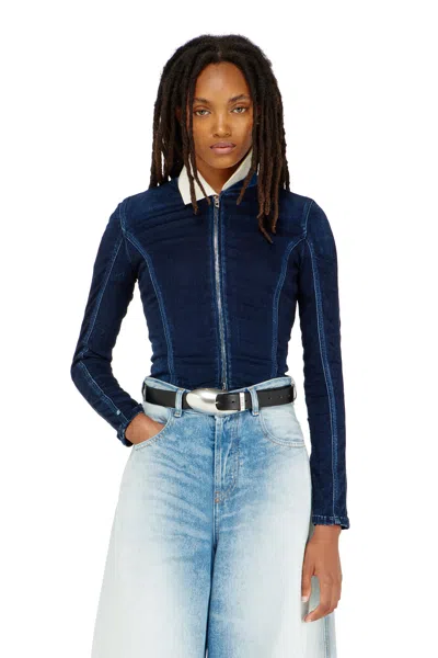 Diesel Cropped Jacket In Joggjeans In Blue