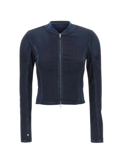 Diesel Cropped Jacket In Joggjeans In Blue