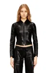 Diesel Cropped Jacket In Shiny Coated Jogg Jeans In Black