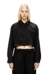 Diesel Cropped Jacket In Tailoring Fabric And Nylon In Black