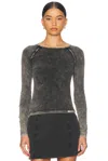 Diesel Long Sleeves T-shirt In Black