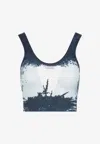 Diesel Cropped Ribbed Tank Top In Multicolor