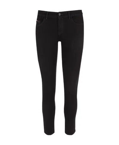Diesel Cropped Skinny-cut Denim Jeans In Black