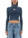 Diesel Cropped Slim-fit Top With Ribbed Texture