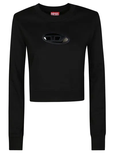 Diesel Cropped Sweatshirt With Distinctive Logo Detail In Black