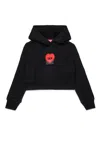 Diesel Cropped Sweatshirt With Heart Graphic In Black
