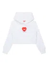 Diesel Cropped Sweatshirt With Heart Graphic In White
