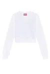 Diesel Cropped Sweatshirt With Classic Crew Neckline And Logo Detail In White
