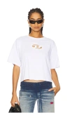 Diesel Crew Neck Short Sleeves Tops In White
